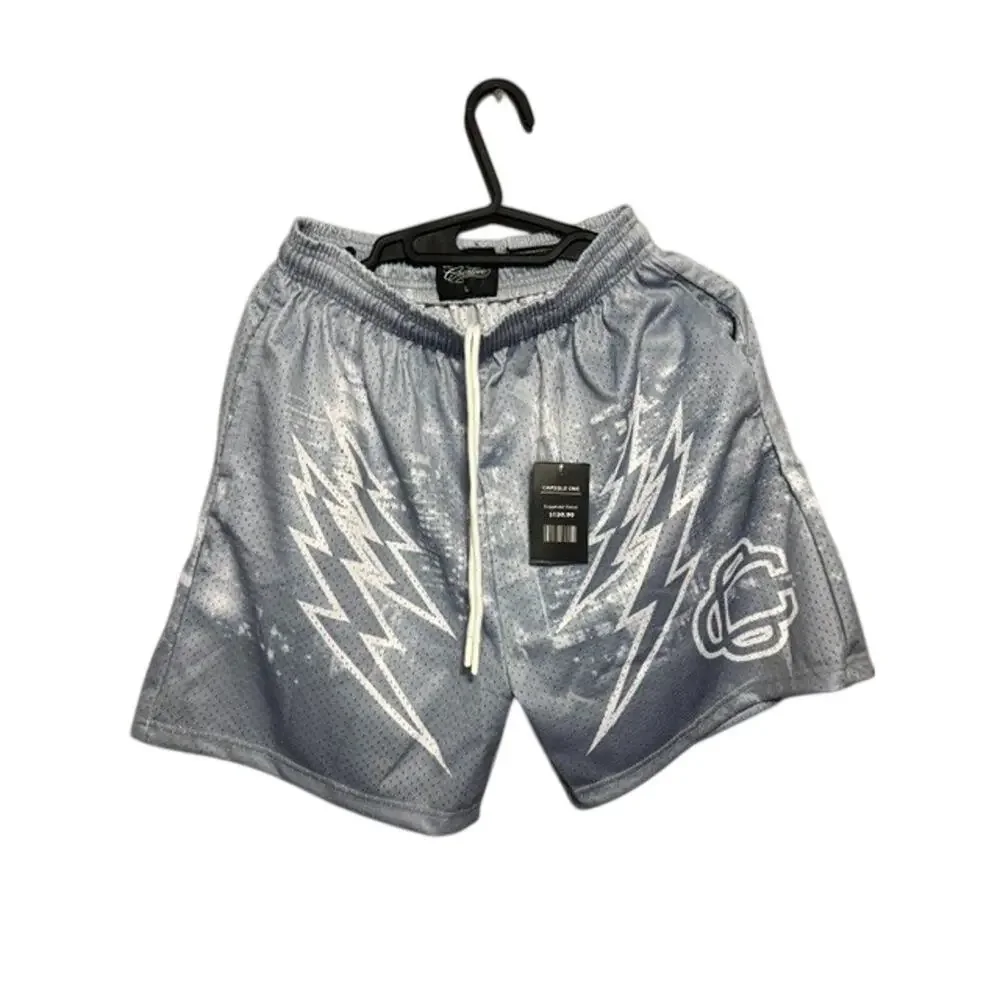 Corrupted Creative Satin Mesh Basketball Shorts Size L - Maryland Gray Bolt